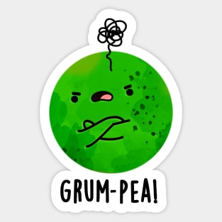 Grum-pea Cute Grumpy Pea Veggie Pun Sticker